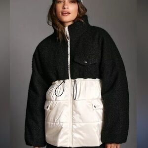 Maeve Anthropologie Nylon Shearling Liner Jacket